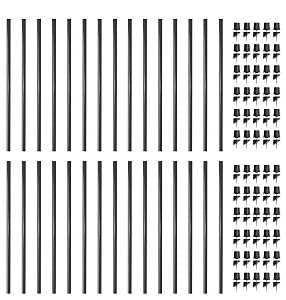 Nuvo Iron CR-26 Classic Baluster with Connectors, 26 in H, 1/2 in W, Round, Steel, Black, Powder-Coated