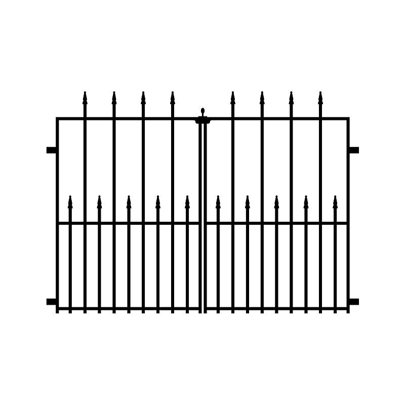 Nuvo Iron TEDGQF2 Tiger Eye Double Gate, 48 in W Gate, 34 in H Gate, Metal Frame, Black