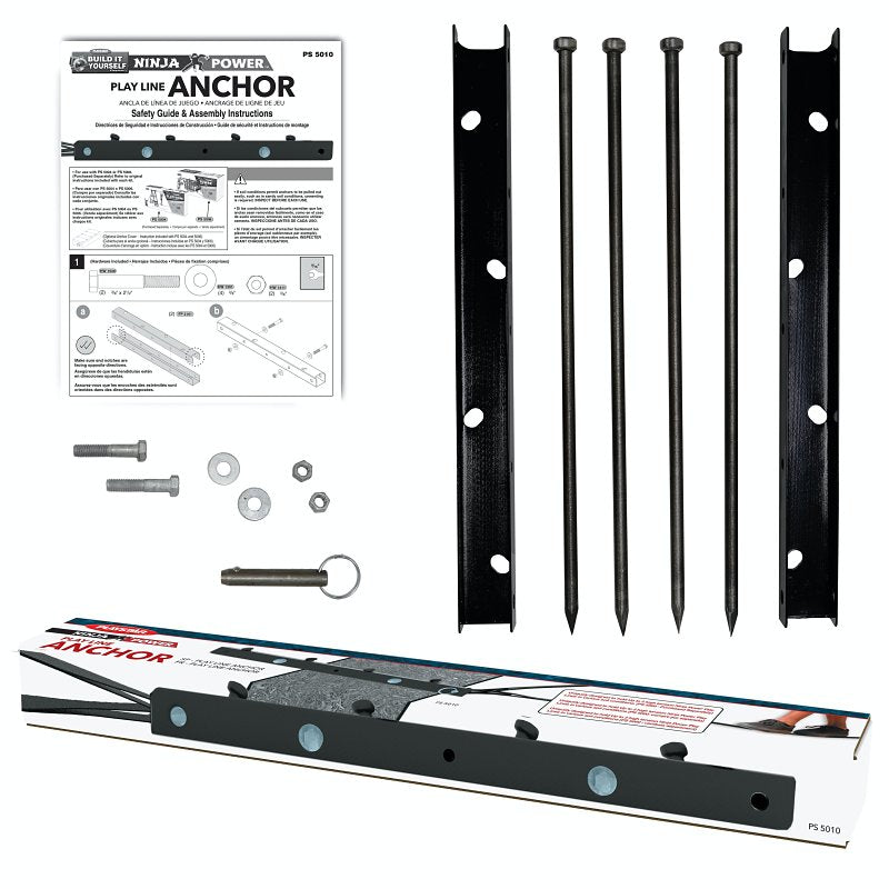Playstar PS 5010 Ninja Play Line Anchor, Metal, Black