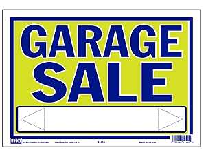 Hy-Ko 22404 Neon Sign, GARAGE SALE, Blue Legend, Yellow Background, Plastic, 9 in H x 13 in W Dimensions, Pack of 10
