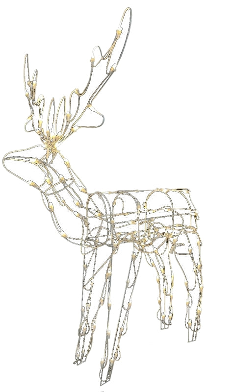 Santas Forest 36888 Standing Buck, 12 in W, PVC/Metal, Clear, Mini String LED Bulb