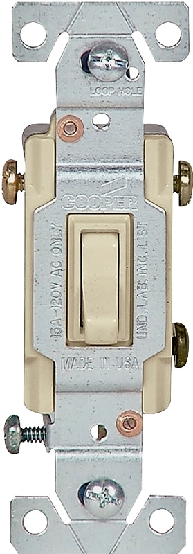 Eaton Wiring Devices C1301-7LTV Toggle Switch, Ivory, -20 to 60 deg C Temperature, Polycarbonate Housing Material