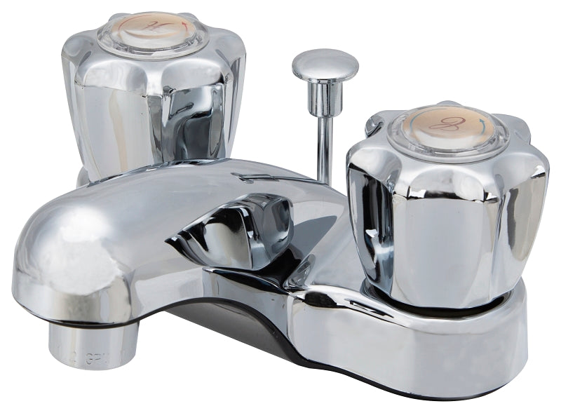 Boston Harbor PF4201RC Lavatory Faucet, 1.5 gpm, 2-Handle, ABS, Chrome Plated, Round Handle