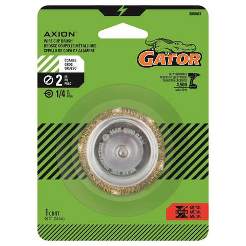 Gator 2 in. Coarse Crimped Wire Cup Brush Brass Coated Steel 4500 rpm 1 pc