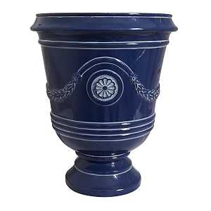 Southern Patio CMX-064725 Urn Planter, 18 in H, 15-1/2 in W, 15-1/2 in D, Resin, Navy