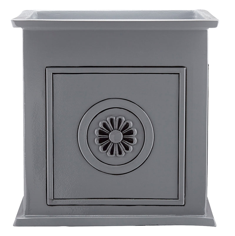 Southern Patio CMX-091868 Colony Planter, 16 in H, 16 in W, 16 in D, Square, Ceramic, Neutral Gray, Gloss