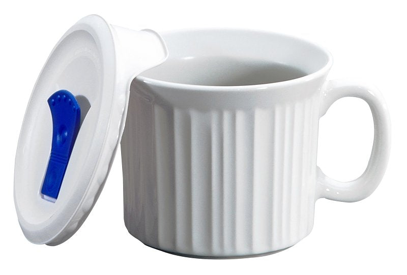 Corelle 1035985 Meal Mug, 20 oz, Plastic/Stoneware, French White, Pack of 4