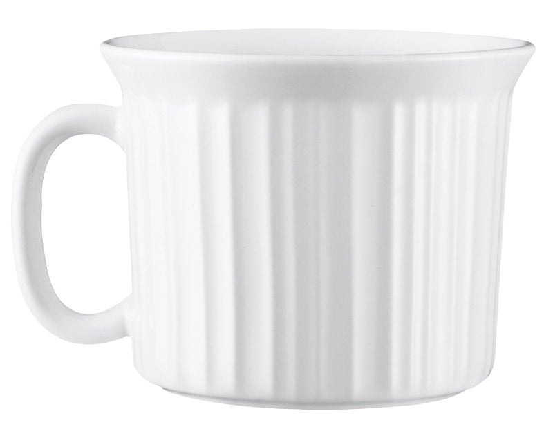 Corelle 1035985 Meal Mug, 20 oz, Plastic/Stoneware, French White, Pack of 4