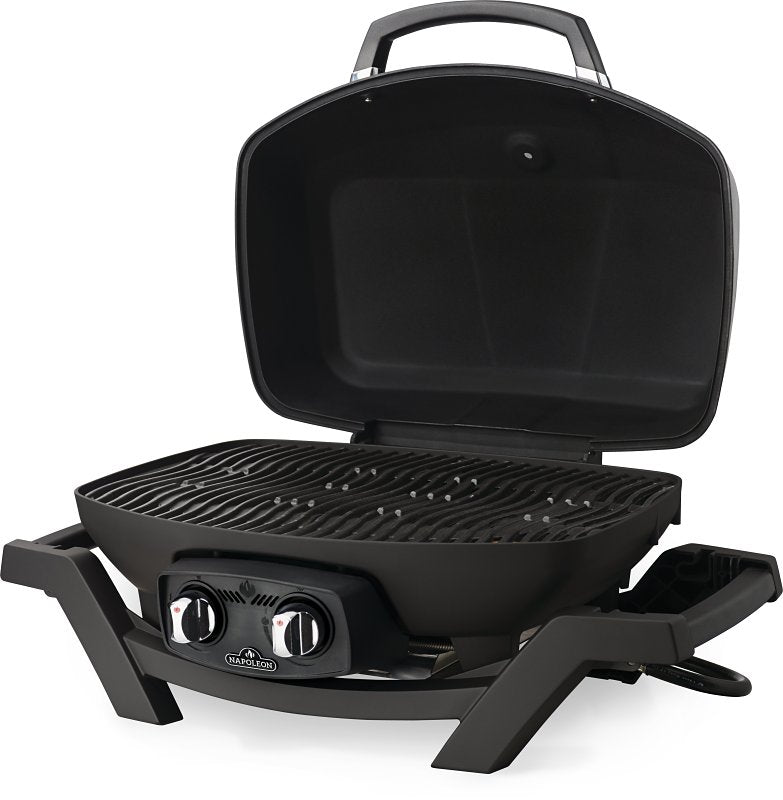 Napoleon TravelQ Series PRO285N-BK Portable Gas Grill, 12,000 Btu/hr BTU, Natural Gas, 2-Burner, Smoker Included: Yes
