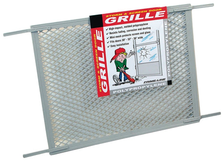 Make-2-Fit PL 15515 Series Hinged Screen Door Grill, Gray, 34-1/2 in W, 20 in H, Plastic