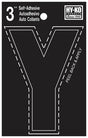 Hy-Ko 30400 Series 30435 Die-Cut Letter, Character: Y, 3 in H Character, Black Character, Vinyl, Pack of 10