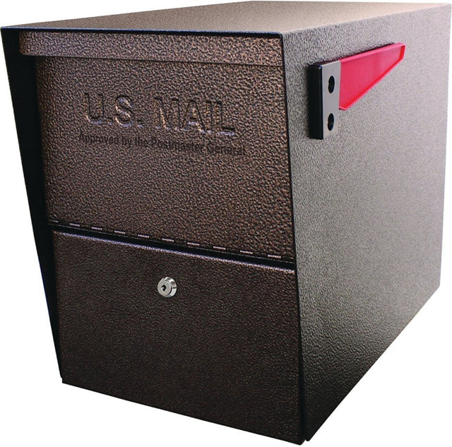 Mail Boss 7208 Packagemaster Series Mailbox, Steel, Bronze, 11-1/4 in W, 21 in D