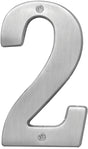 Hy-Ko Prestige Series BR-51SN/2 House Number, Character: 2, 5 in H Character, Nickel Character, Solid Brass, Pack of 3