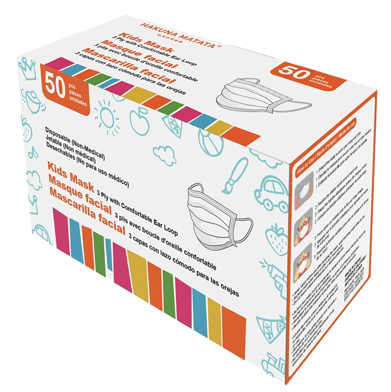 Exclusively Orgill WGBZ04-20 Face Mask, 5-1/2 x 3-1/2 in, 3-Layer, Blue, Elastic Ear Loop Fastening, Disposable