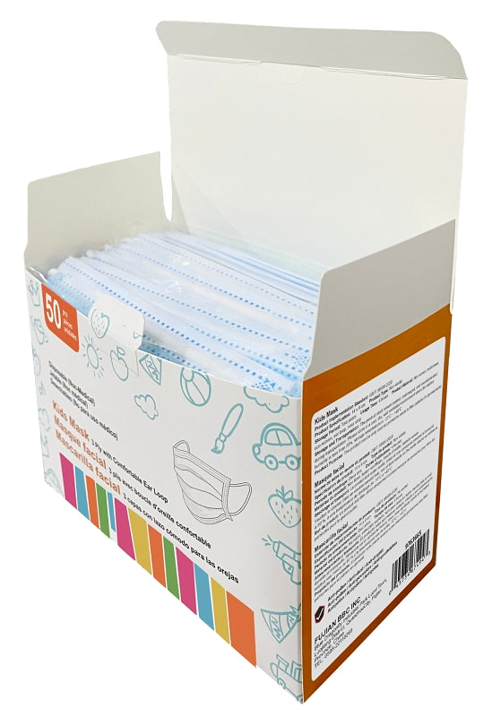 Exclusively Orgill WGBZ04-20 Face Mask, 5-1/2 x 3-1/2 in, 3-Layer, Blue, Elastic Ear Loop Fastening, Disposable