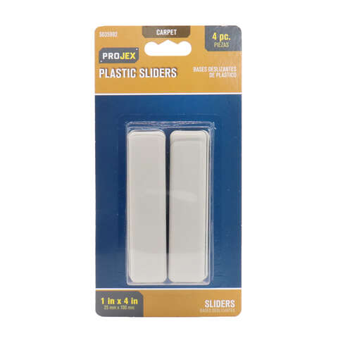 Projex White 1 in. Adhesive Plastic Sliders 4 pk