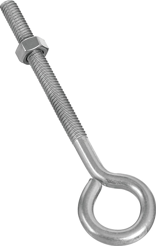 National Hardware N221-663 Eye Bolt, 6 in OAL, 3/8-16 Thread, 3 in L Thread, 1 in ID Dia Eye, 4.35 in L Shank