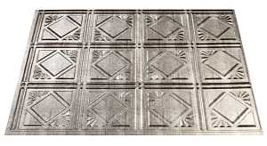 Fasade D6121 Backsplash Panel, 24 in L, 18 in W, Silver, Pack of 5