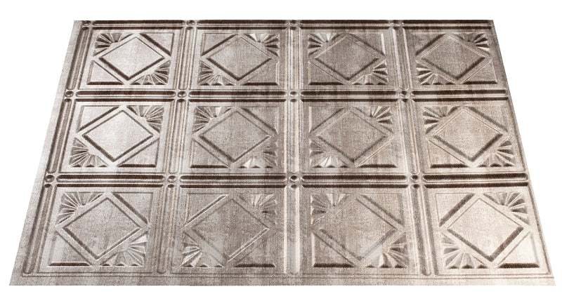 Fasade D6121 Backsplash Panel, 24 in L, 18 in W, Silver, Pack of 5