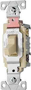 Eaton Wiring Devices CS320V Toggle Switch, Ivory, 20 A, 120/277 V, 3-Position, Screw Terminal
