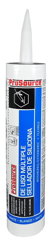 ProSource 68508 All Purpose Silicone Sealant, White, 10.1 oz Cartridge