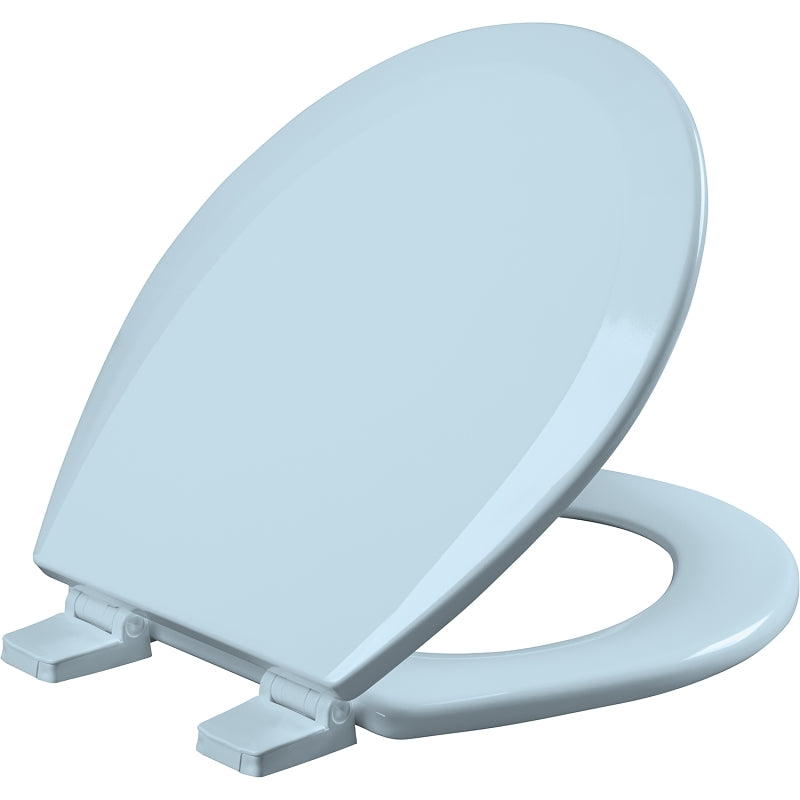 Bemis 500PRO-464 Toilet Seat, Round, Wood, Light Blue