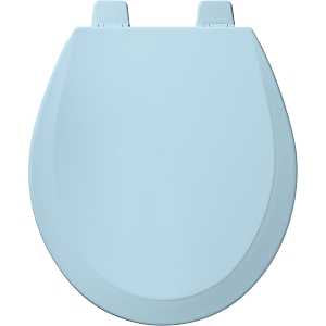 Bemis 500PRO-464 Toilet Seat, Round, Wood, Light Blue