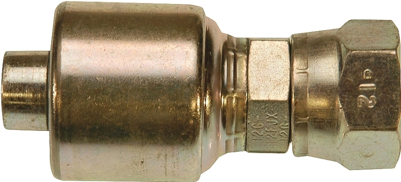 Gates MegaCrimp G25170-1212 Hose Coupling, 3/4 x 1-1/16 in Dia, 3.74 in, 1-1/16-12, Crimp x JIC, Straight Angle, Steel