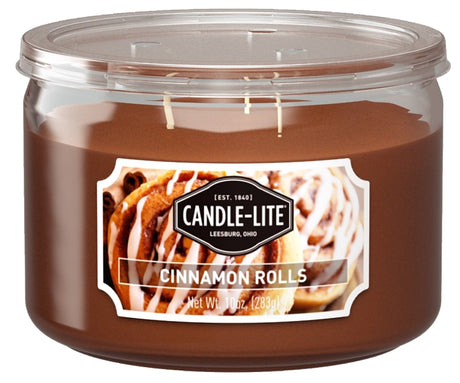 Candle-Lite 1879549 Scented Candle, 4.09 in x 4.09 in x 2.94 in Dimensons, Cinnamon Pecan Swirl Fragrance, Pack of 4