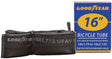 Kent 91075 Bicycle Tube, Butyl Rubber, Black, For: 16 x 1-3/4 in to 2-1/8 in W Bicycle Tires