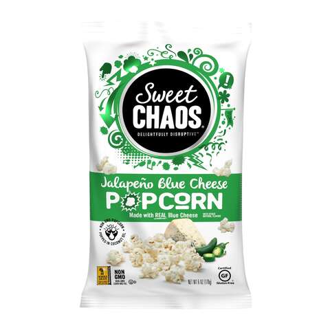 Sweet Chaos Delightfully Disruptive Jalapeno Blue Cheese Popcorn 6 oz Bagged, Pack of 12