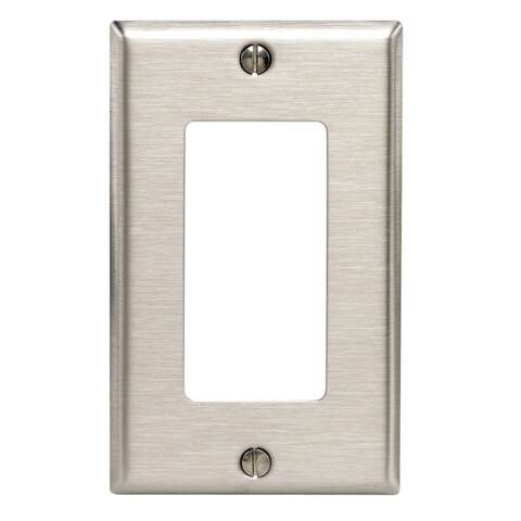 Leviton Antimicrobial Powder Coated Gray 1 gang Stainless Steel Decorator Wall Plate 1 pk