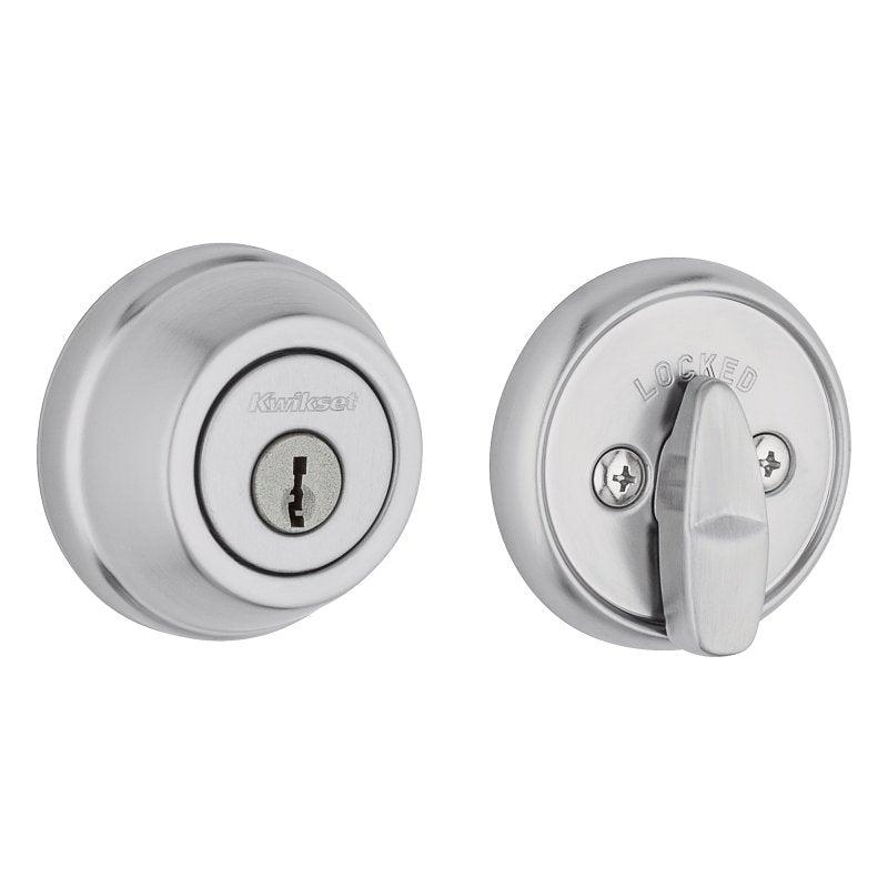 Kwikset Signature Series 780 26D 6AL STRKP K3 Deadbolt, 2 Grade, Keyed Key, Zinc, Satin Chrome, KW1 Keyway