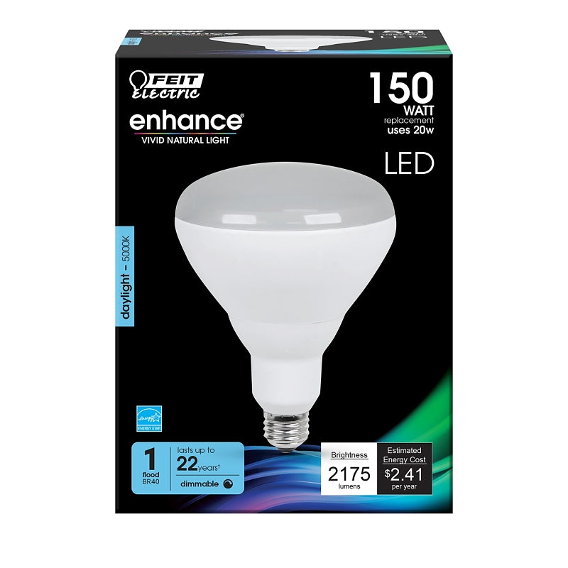 Feit Electric BR40DM/2175/950CA LED Light Bulb, 2175 Lumens, 20 W, BR40 Lamp, 150 W Equivalent, E26 Medium Lamp Base