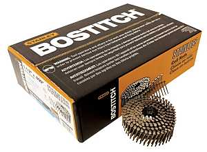 Bostitch C4R90BDSS-316 Series Siding Nail, Wire Coil Collation, 1-1/2 in L, Stainless Steel, Ring Shank