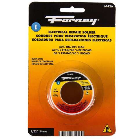 Forney 4 oz Rosin Core Solder Wire 0.03 in. D Tin/Lead 60/40 1 pc