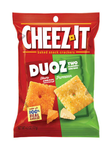 Cheez-It Duoz Sharp Cheddar/Parmesan Crackers 4.75 oz Pegged, Pack of 6