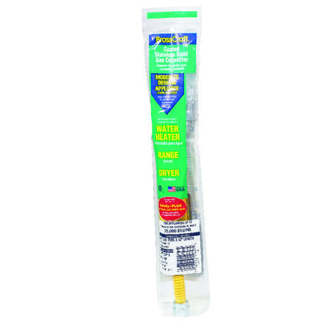 Eastman 3/4 in. MIP pc X 1/2 in. D FIP 12 in. Stainless Steel Gas Connector