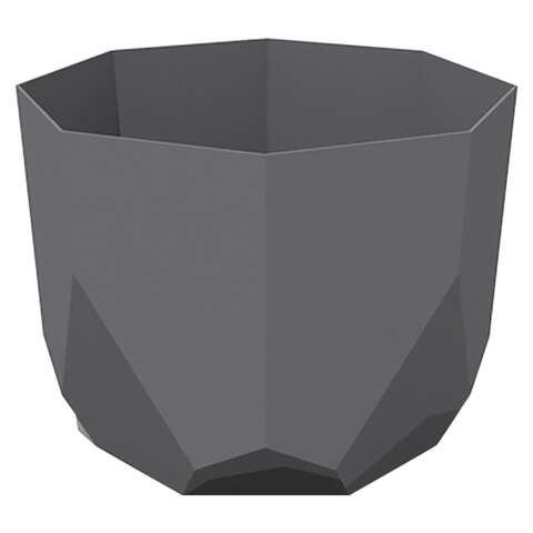Bloem Tuxton 8.125 in. H X 8.25 in. W X 8.25 in. D X 8 in. D Resin Planter Charcoal