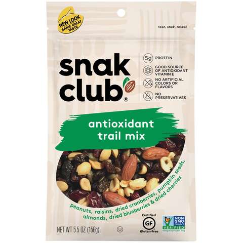 Snak Club Antioxidant Trail Mix 5.5 oz Bagged, Pack of 6