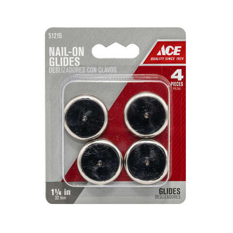 Ace Silver 1-1/4 in. Nail-On Metal Chair Glide 1 pk