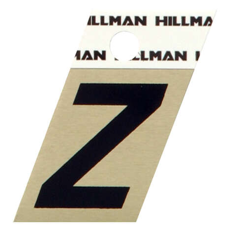 HILLMAN 1.5 in. Black Aluminum Self-Adhesive Letter Z 1 pc, Pack of 6
