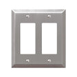 AmerTac Century 163RRBN Wallplate, 4-15/16 in L, 4-9/16 in W, 2 -Gang, Steel, Brushed Nickel