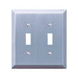 Amerelle 163TTBN Wallplate, 4-15/16 in L, 4-9/16 in W, 2 -Gang, Steel, Brushed Nickel