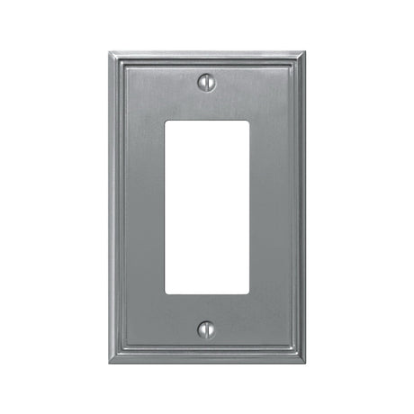 AmerTac Metro Line 77RBN Wallplate, 4-7/8 in L, 3 in W, 1 -Gang, Metal, Brushed Nickel