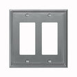 AmerTac Metro Line 77RRBN Wallplate, 4-3/4 in L, 4-3/4 in W, 2 -Gang, Metal, Brushed Nickel