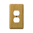 AmerTac Contemporary 901DL Outlet Wallplate, 5-1/4 in L, 3 in W, 1 -Gang, Wood, Light Oak, Screw Mounting
