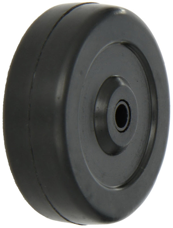 Dh Casters W-SR40100B3 Caster Wheel, 4 in Dia Wheel, 3/8 in Dia Bore, 1 in Thick Wheel, 140 lb Load, Soft Rubber, Black