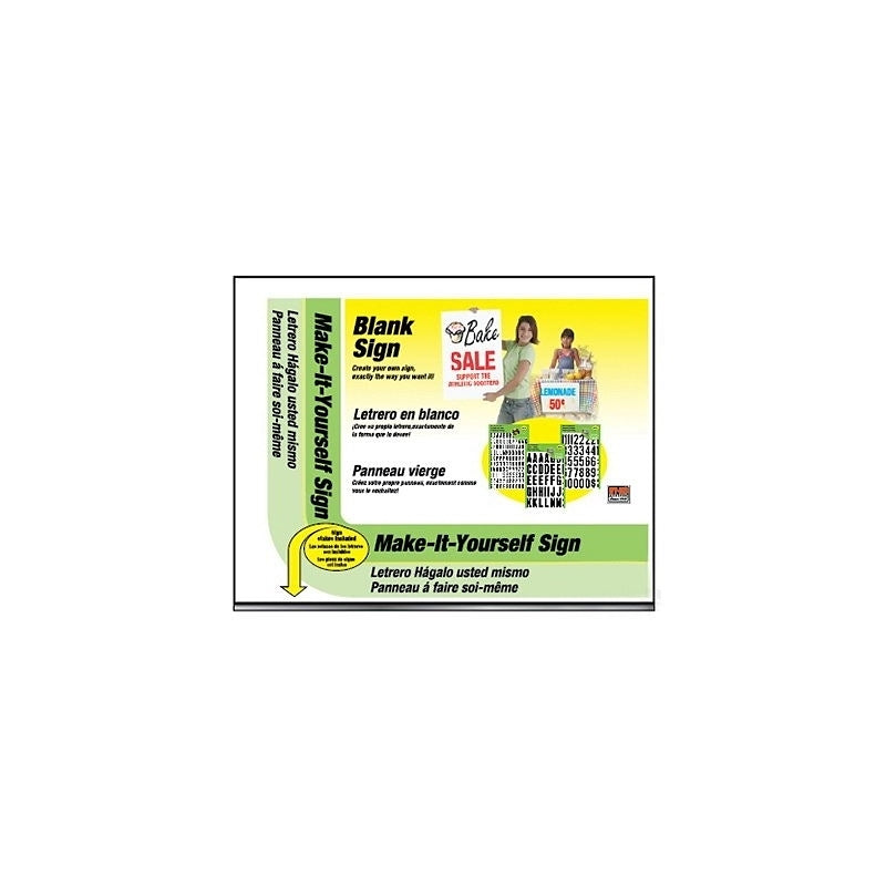 Hy-Ko MYO-1 Corrugated Sign, Blank (Make Your Own Message), White Background, Plastic, 14 in W x 18 in H Dimensions, Pack of 3