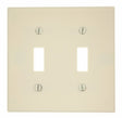 Leviton 000-78009-000 Non-Metallic Wallplate, 4-1/2 in L, 2-3/4 in W, 2 -Gang, Thermoset, Light Almond, Smooth